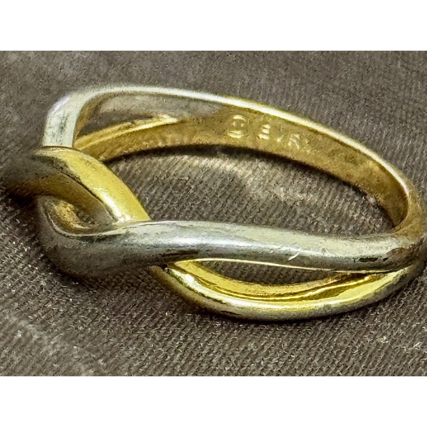 EVRY Jewels Two Tone Infinity Crossover Ring Gold Silver Tone Size 10