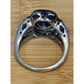 Vintage ESPO Sterling Silver Blue Topaz Ring Halo Joseph Esposito Size 8.5