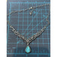New Carolyn Pollack Sterling Silver Turquoise Doublet Scroll Rope Bar Necklace