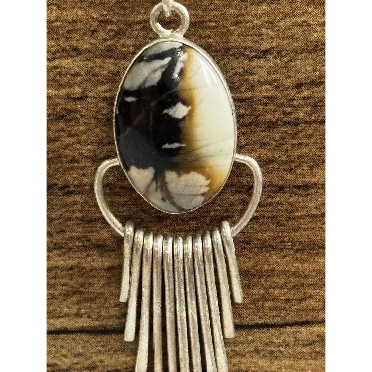 Vintage Sterling Silver Wild Horse Fringe Dangle Earrings Signed 97