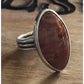 Handmade Sterling Silver Red Jasper Ring Size 7.5 Large Oval Cabochon