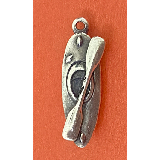 James Avery Retired Hard to Find Rare Kayak Silver Charm Pre-Owned