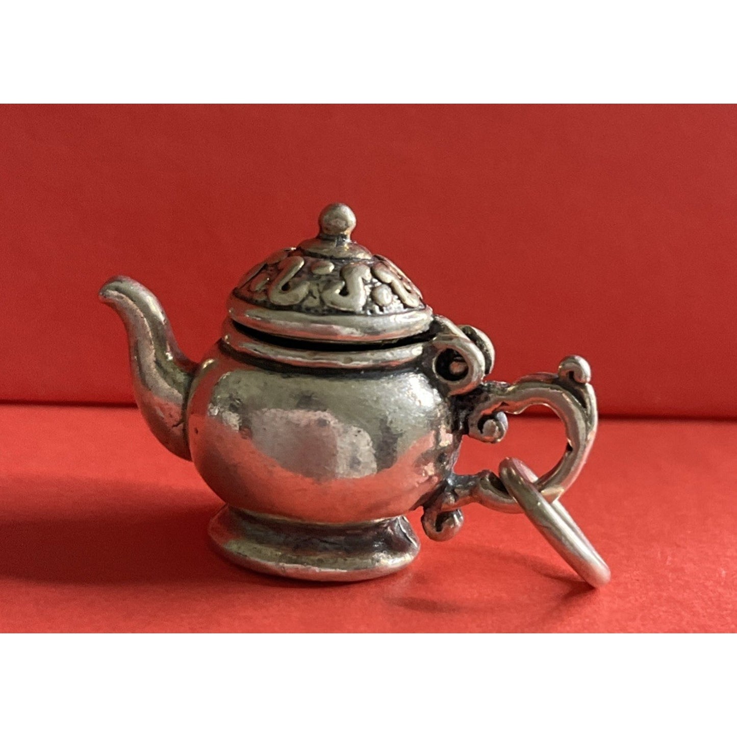 925 Sterling Silver Teapot Charm Pendant Vintage Tea Pot