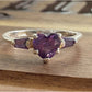 Sterling Silver Amethyst Heart Ring Purple Gemstone Accent 925 Ring Size 6.5