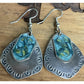 Vintage Sterling Silver Blue Enamel Mixed Metal Dangle 925 Earrings Signed NF