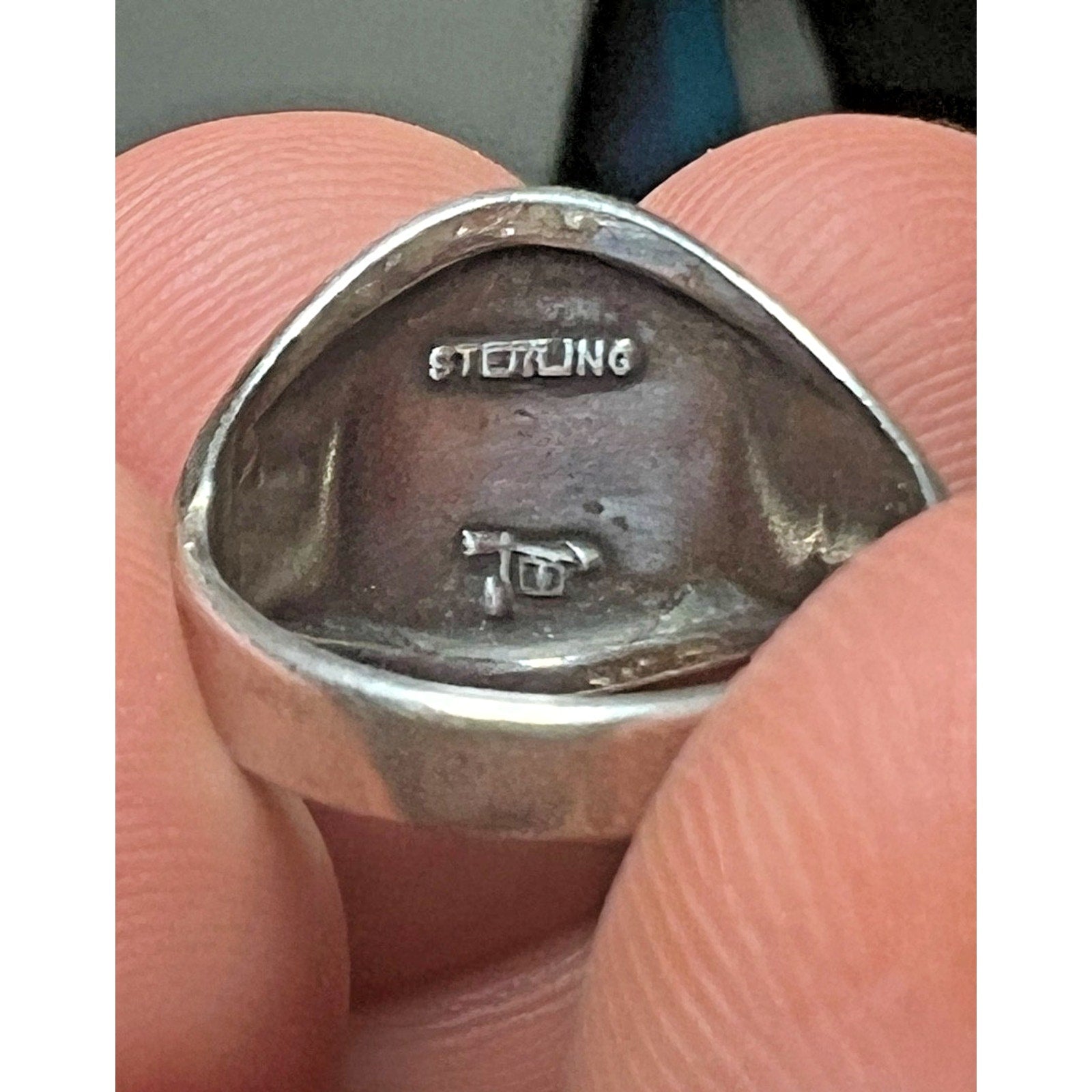 Navajo Bell Trading Post 30s〜 スワティカ Vintage Bell Trading Navajo Post Sterling Thunderbird Ring w