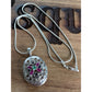 Vintage Sterling Silver Locket Necklace 925 Italy GRP Multi Stone
