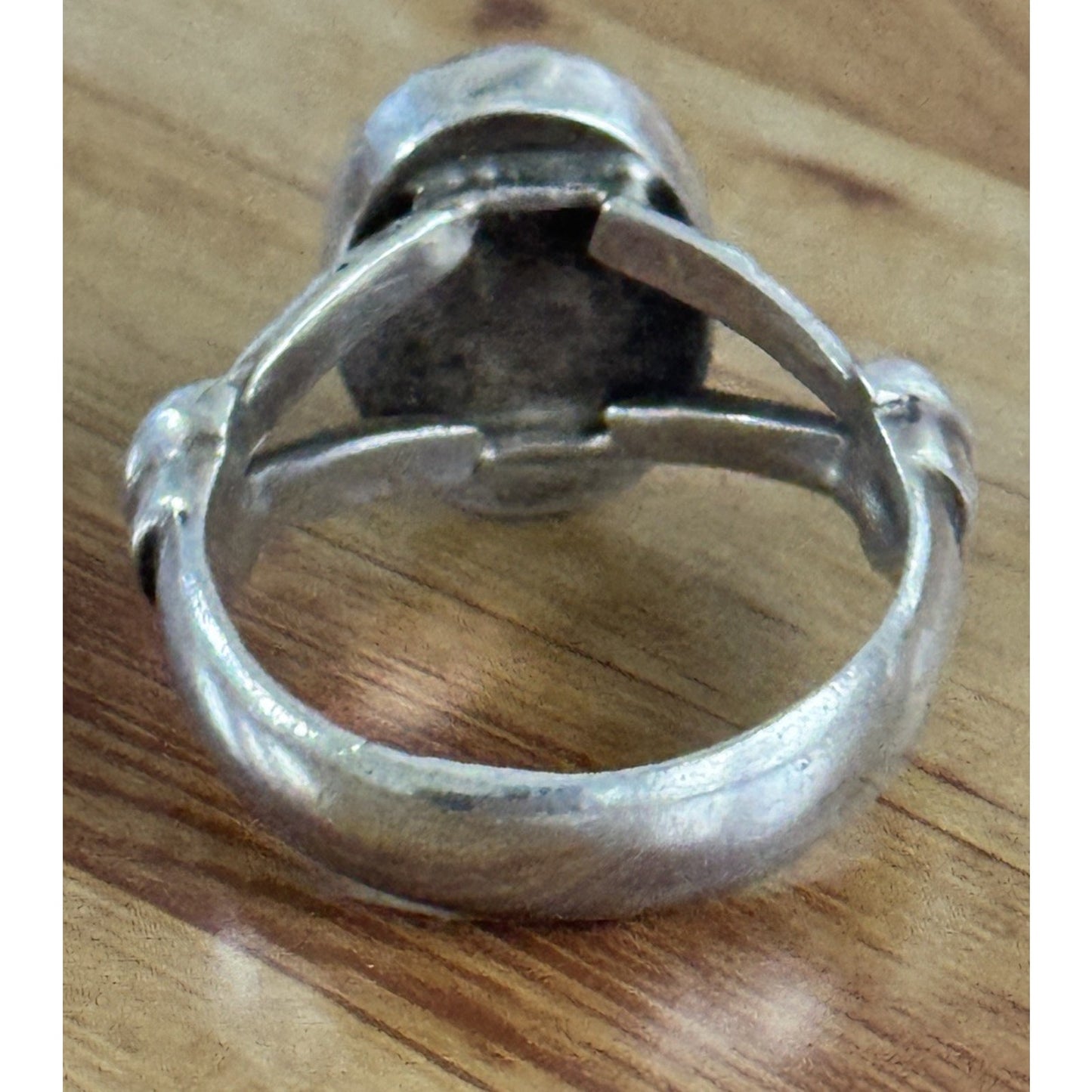 Vintage Sterling Silver Jasper Cabachon Ring Handmade Artisan Southwestern Sz 8