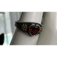 Retired James Avery Sterling Silver And 14k Gold Garnet Red Heart Ring Size 6