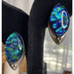 Vintage Jay King DTR Sterling Silver Dichroic Glass Statement Earrings 16g
