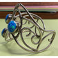 Mexico 925 Sterling Silver Blue Opal Wide Scroll Cuff Bracelet 31g