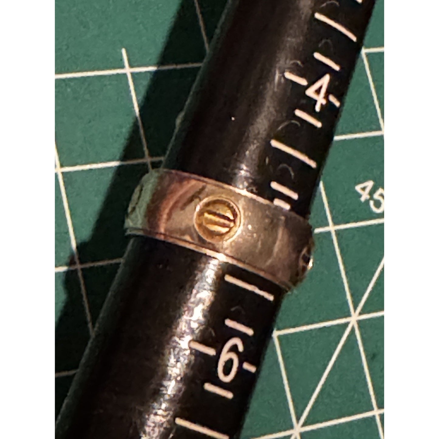 Vintage Italy 925 Sterling Silver Gold Tone Screw Band Ring Size 5