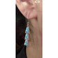 Vintage Sterling Silver Turquoise Inlay Southwestern Dangle Earrings 2.5”
