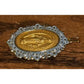 Vintage Germany Miraculous Medal Virgin Mary Gold Tone Blue Enamel Pendant