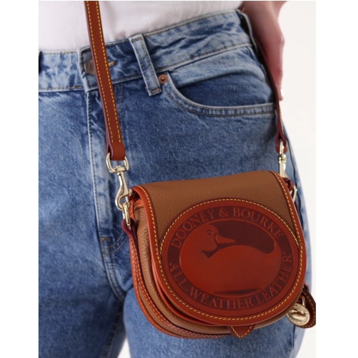 Vintage BNWT All Weather Leather Dooney & Bourke Duck Crossbody Bag Purse