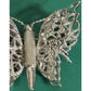 Vintage Monet Butterfly Brooch Silver Tone Filigree Insect Pin Signed 1970s