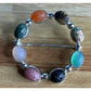 Vintage Sterling Silver Scarab Brooch Multi Gemstone Egyptian Revival Circle Pin