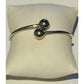 Vintage ATI Mexico 925 Sterling Silver Hinged Bypass Ball-End Bangle Orb Bracelet 14.8g