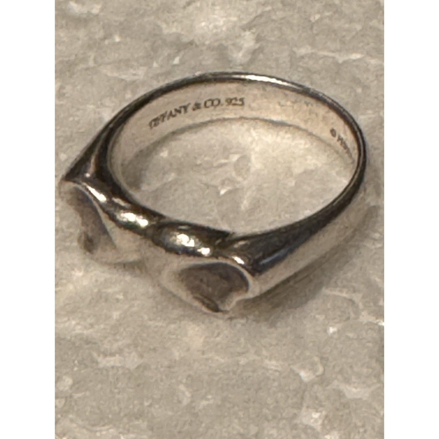 Tiffany & Co Elsa Peretti Open Heart Ring Sterling Silver Size 5.75 Spain 925