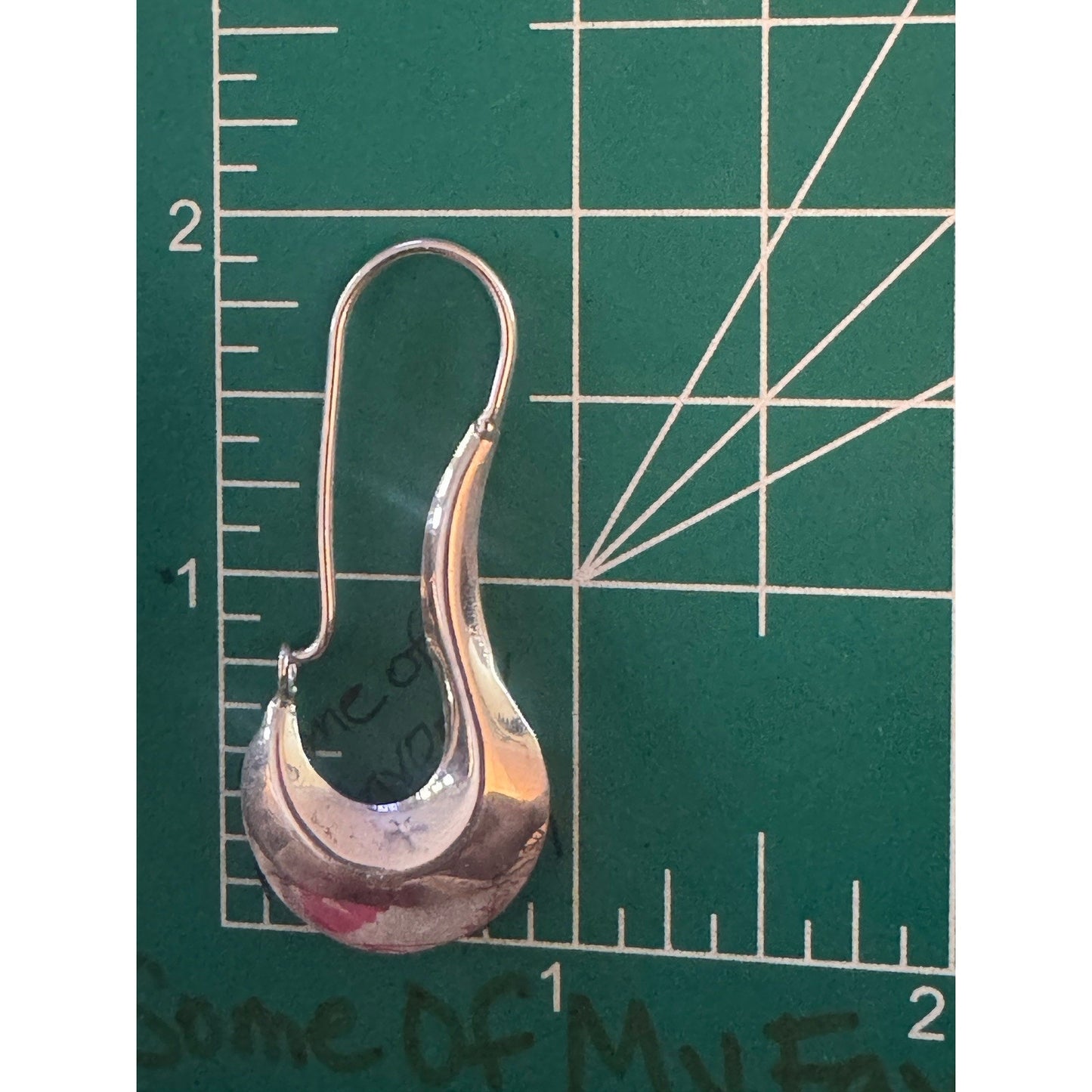 Vintage Sterling Silver Teardrop Hoop Earrings Artisan 6 Grams 2” Dangle Drop