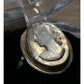 Vintage 800 Silver Cameo Mother Of Pearl Two Tone Twisted Ring Sz 6.75