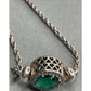 PANDORA ALE Sterling Silver Green Crystal Halo Slider Bracelet 6g