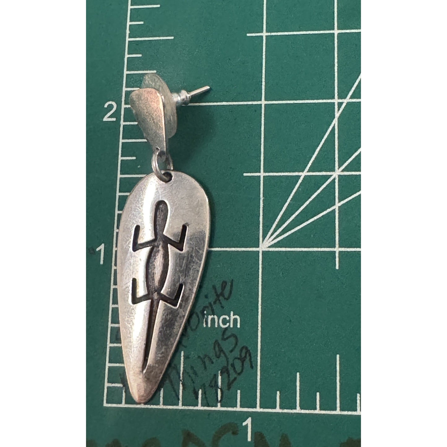 Vintage Sterling Silver Lizard Earrings Modernist Gecko Design Signed SA Navajo