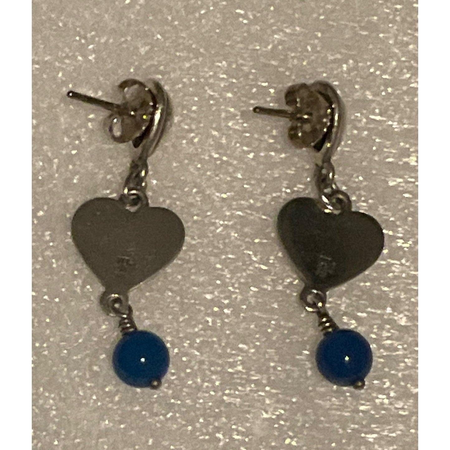 Pre Owned James Avery Retired Silver Dangle Drop Lapis Lazuil Earrings In JA Box
