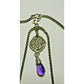 Vintage Lori Rogers Sterling Silver Amethyst Teardrop Pendant And Necklace