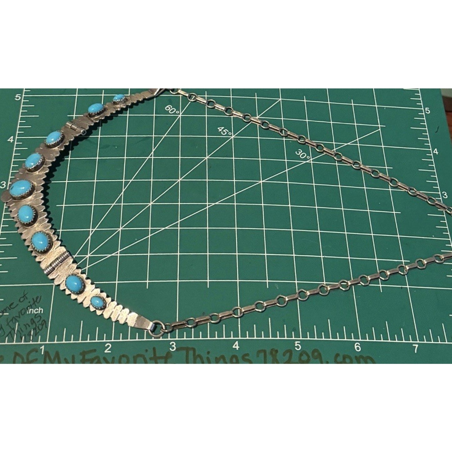Vintage Sammy Charlie Necklace Sleeping Beauty Turquoise Signed Sterling SC 30.2