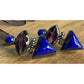 Vintage Sterling Silver Amethyst And Lapis Lazuli Modernist Dangle Drop Earrings
