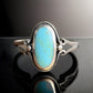 Vintage Turquoise Sterling Silver Ring Size 7 Oval Cabochon Southwestern Style