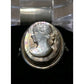 Vintage 800 Silver Cameo Mother Of Pearl Two Tone Twisted Ring Sz 6.75