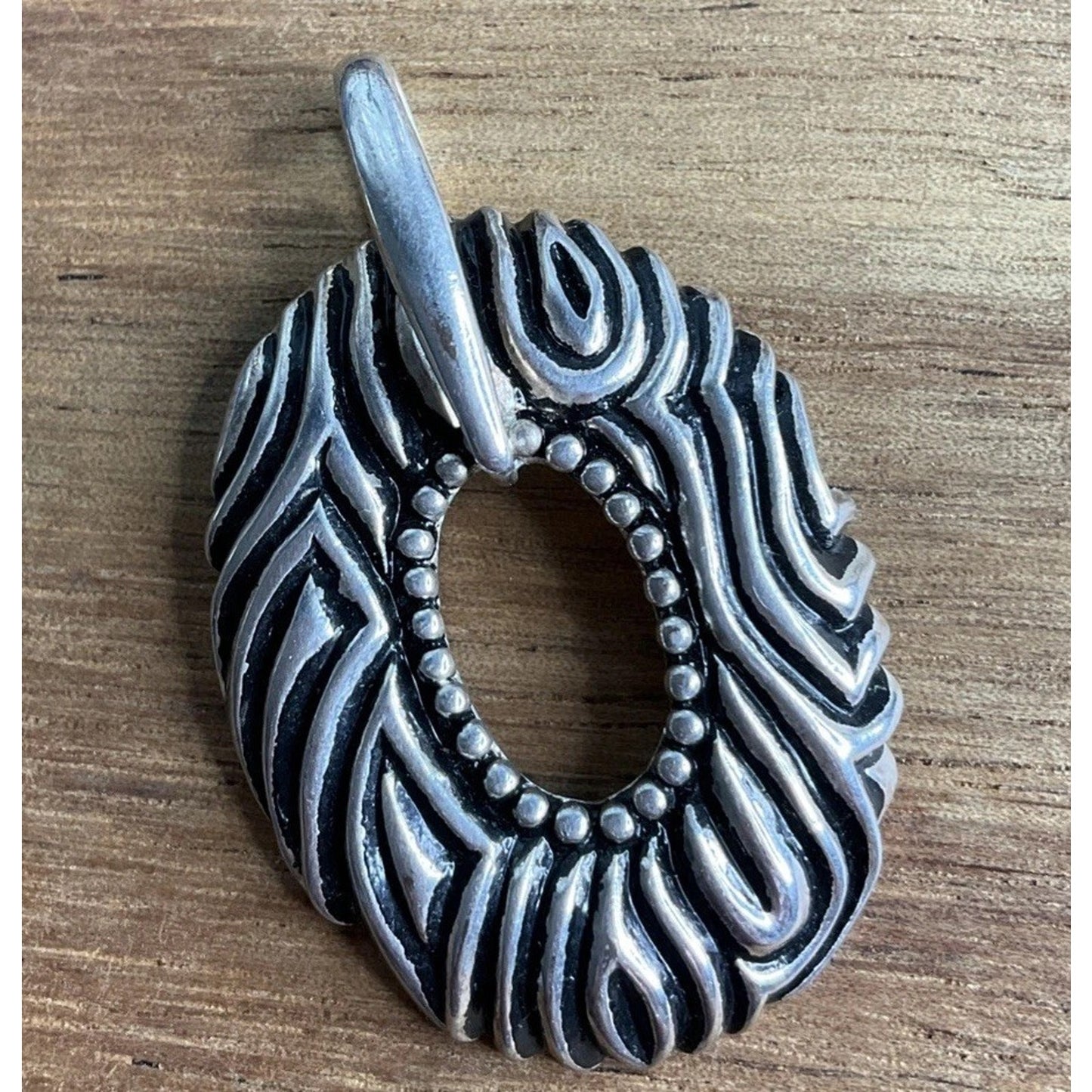 Sterling Silver Southwestern Openwork Pendant 925 Oval Artisan Statement