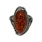 Vintage 925 Sterling Silver Baltic Amber Ring – Size 7 – Marquise Cabochon 4g