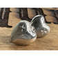 Sterling Silver Puffy Heart Stud Earrings Polished Classic