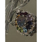 Vintage Victorian 925 Sterling Rainbow Gemstone Druzy Pendant Necklace 18”