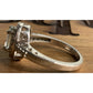Sterling Silver 925 Oval Clear Stone Halo Ring Size 7.25