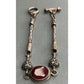 Vintage Sterling Silver Red Gemstone Bracelet Bali Style Toggle 19g