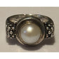 Vintage Michael Dawkins 925 14K Pearl Ring Sterling Silver & Gold Sz 8.5 13g