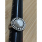 Vintage Sterling Silver Genuine Pearl Beaded Halo Statement Ring Size 7.5 10g