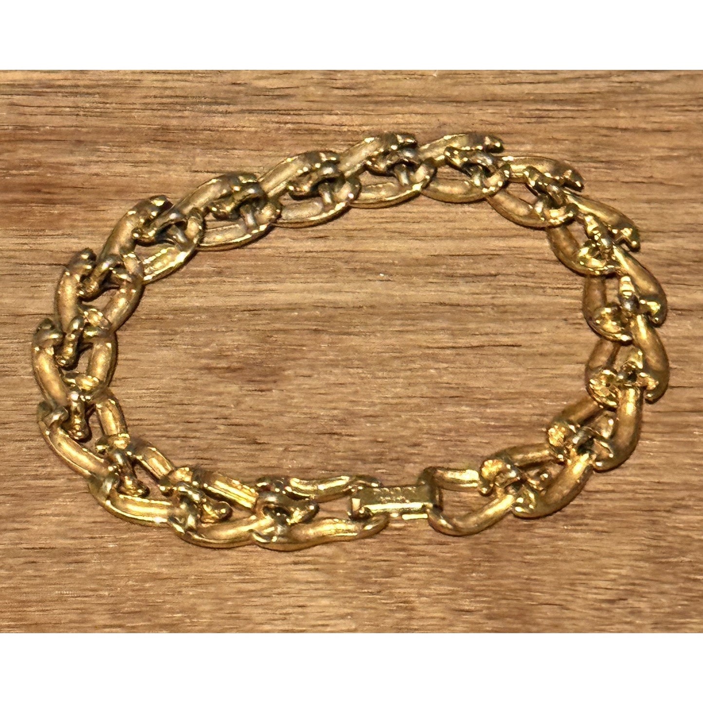 Napier Bracelet Vintage Gold Tone Woven Chain Links Chunky Classic 7.5”