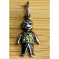 Vintage Sterling Silver Little Boy W/ August Green Rhinestone Birthstones Charm