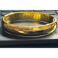 Romanza Italy 18k Gold Plated Hinged Bangle Bracelet Vintage Wide Statement