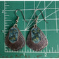 Vintage Sterling Silver Blue Enamel Mixed Metal Dangle 925 Earrings Signed NF