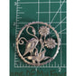 Vintage Sterling Silver Bird & Flower Cutout Brooch Pin Signed LMG 12.4g