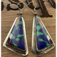 Southwest Sterling Silver Colorful Inlay Triangle Earrings