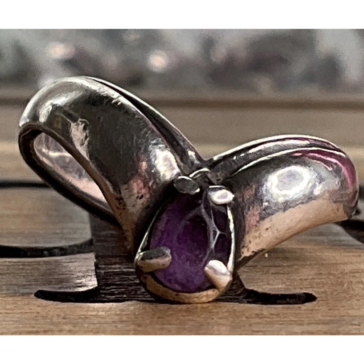 Retired James Avery Apogean Purple Amethyst Tear Drop Ring Size 5.5