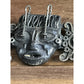 Vintage Mexican Sterling Silver & Turquoise Mask Brooch Silver Aztec Motif 26 gr