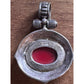 Vintage ATI Mexico 925 Sterling Silver Red Cabochon Pendant 16g Bold Artisan